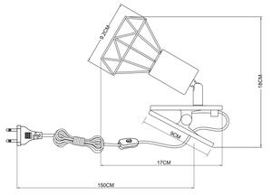Globo 54802WK - Nástenná lampa s klipom XARA I 1xE14/40W/230V biela