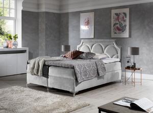Prepychová posteľ CASSANDRA - 120x200, šedá + topper ZDARMA