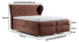 Čalúnená posteľ EVELI - 120x200, modrozelená + topper ZDARMA