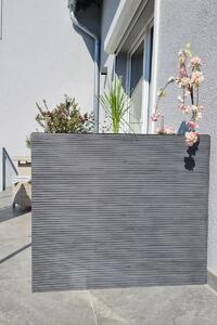 Kvetináč ELEMENTO, sklolaminát, šírka 88 cm, sivá riadky