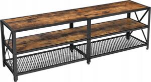 BEGRYF TV skriňa 140x40x50 cm tmavohnedá TV skriňa Lowboard kov drevený vzhľad Vintage Industrial obývačka