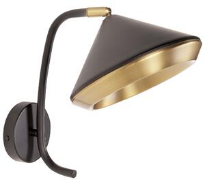 Nástenná lampa čierna kovová 20 x 30 x 28 cm bodové svetlo kužeľovité tienidlo moderná industriálna obývacia izba spálňa