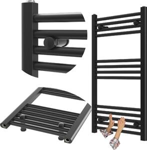 Granitan | Kúpeľňový radiátor Breno - 50/90 cm - Čierny - Minimalistický dizajn - Účinné teplo