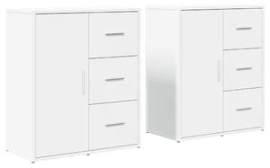 Komody 2 ks biele 60x31x70 cm kompozitné drevo