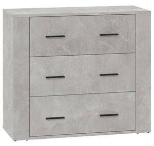 Komoda betónovo sivá 80x33x70 cm spracované drevo