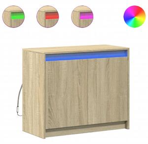 Komoda s LED dub sonoma 72x34x61 cm kompozitné drevo