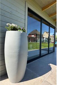 Kvetináč OPUS, sklolaminát, výška 80 cm, betón-design sivý