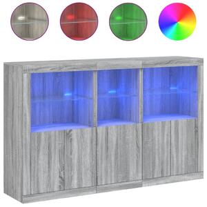 Komoda s LED svetlami sivá sonoma 162x37x100 cm