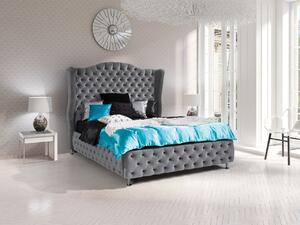 Čalúnená manželská posteľ 160x200 PLON - svetlá šedá