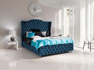 Čalúnená manželská posteľ 140x200 PLON - modrá