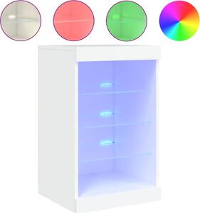 Komoda s LED svetlami biela 41x37x67 cm