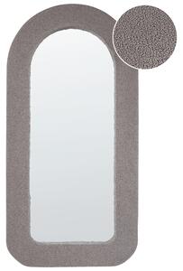 Nástenné zrkadlo sivobéžové MDF buklé čalúnenie sklo 60 x 120 cm obdĺžnikový tvar závesné moderný štýl