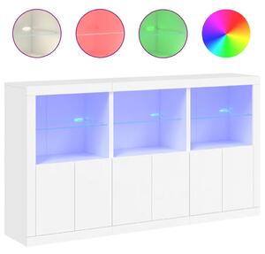 Komoda s LED svetlami biela 181,5x37x100 cm
