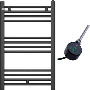 Granitan | Kúpeľňový radiátor PUERTO - 80/50 cm - čierny - moderný dizajn - vrátane vykurovacej patróny