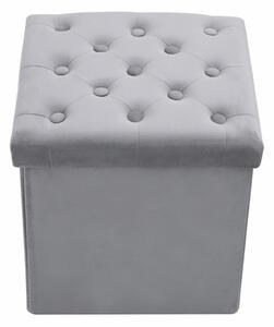 Skladacia taburetka s úložným priestorom sivá 38x38 cm
