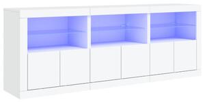Komoda s LED svetlami biela 181,5x37x67 cm