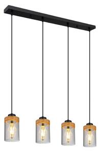 Globo 15557-4H - Luster na lanku FINCA 4xE27/40W/230V kov/drevo