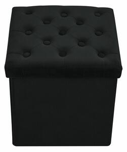 Skladacia taburetka s úložným priestorom čierna 38x38 cm