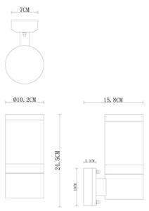 Globo 32014BS - Vonkajšie nástenné svietidlo XELOO 1xE27/60W/230V IP44