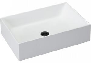 CERANO - Umývadlo na dosku z liateho mramoru Andrius - biela lesklá - 60x40 cm