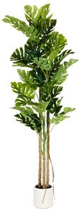Umelá monstera zelená a čierna syntetický materiál 221 cm dekoratívne príslušenstvo