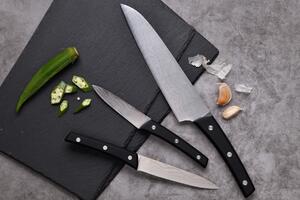 Bergner 3-dielna sada nožov z nehrdzavejúcej ocele / nehrdzavejúca oceľ / ABS plast / čierna / strieborná