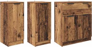 Servírovacia skriňa 3 pcs Staré drevo Kompozitné drevo