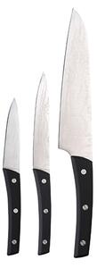 Bergner 3-dielna sada nožov z nehrdzavejúcej ocele / nehrdzavejúca oceľ / ABS plast / čierna / strieborná
