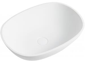 CERANO - Umývadlo na dosku z liateho mramoru Libra - biela matná - 55x40 cm
