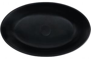 CERANO - Umývadlo na dosku z liateho mramoru Luna - čierna matná - 52,8x30,9 cm