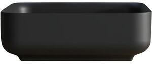 CERANO - Umývadlo na dosku z liateho mramoru Viva - čierna matná - 40x40 cm
