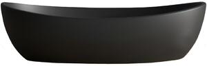 CERANO - Umývadlo na dosku z liateho mramoru Gaia - čierna matná - 55x35 cm