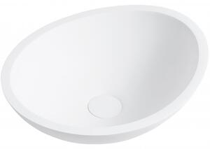 CERANO - Umývadlo na dosku z liateho mramoru Zara - biela matná - 42x34 cm