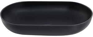CERANO - Umývadlo na dosku z liateho mramoru Lyra - čierna matná - 54x34 cm