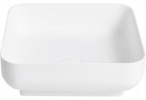 Cerano Viva, umývadlo na dosku z liateho mramoru 400x400x130 mm, biela matná, CER-CER-WB01