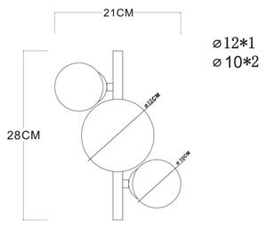 Globo 56135-3W - LED Prisadený luster RIHA 3xG9/3,5W/230V mosadz