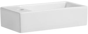 CERANO - Keramické umývadlo Giovanni, závesné ľavé - biela lesklá - 41x22,5 cm