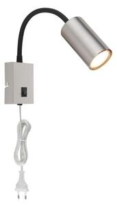 Globo 57911W - Flexibilná nástenná lampa ROBBY 1xGU10/25W/230V čierna/chróm