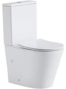 CERANO - WC kombi Carlito, Rimless + UF sedátko - spodný/zadný odpad - biela lesklá - 36,5x61 cm
