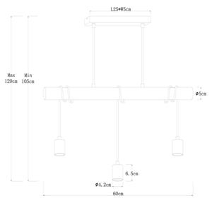 Globo 15539-3HB - Luster na lanku GREGOR 3xE27/60W/230V