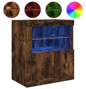 Komoda s LED svetlami dymový dub 60,5x37x67 cm