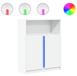 Komoda s LED biela 77x34x100 cm kompozitné drevo