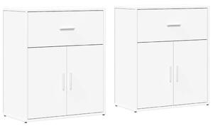 Komody 2 ks biele 60x31x70 cm kompozitné drevo