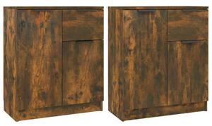 Komody 2 ks dymový dub 60x30x70 cm spracované drevo