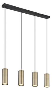 Globo 57911-4HM - Luster na lanku ROBBY 4xGU10/35W/230V čierna/mosadz