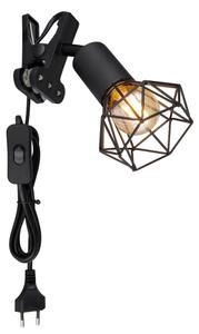 Globo 54802SK - Nástenná lampa s klipom XARA I 1xE14/40W/230V čierna
