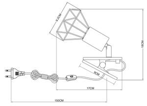 Globo 54802SK - Nástenná lampa s klipom XARA I 1xE14/40W/230V čierna