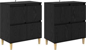 Komody 2 pcs Čierny dub 60 x 35 x 70 cm Kompozitné drevo