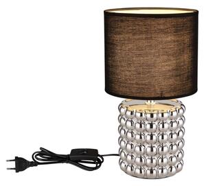 Globo 21626C - Stolná lampa VALENTINO 1xE14/40W/230V čierna/strieborná