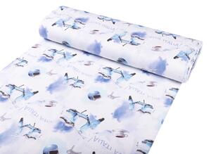 Biante Detské bavlnené posteľné obliečky do postieľky Sandra SA-289 Viva Italia modrá Do postieľky 90x140 a 50x70 cm